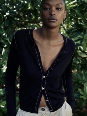 Zara Gold embellished black cardigan size Medium
